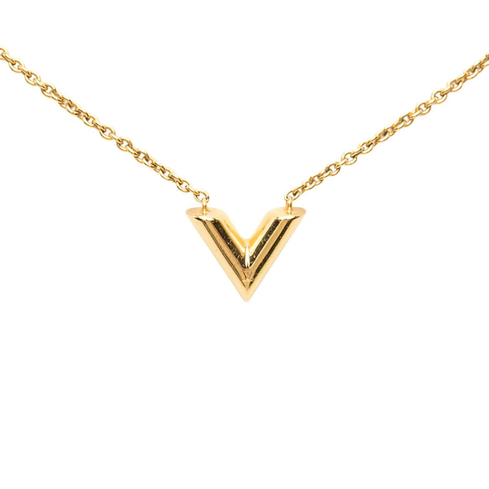 Louis Vuitton Essential V Necklace M61083 Gold Plated Women's LOUIS VUITTON